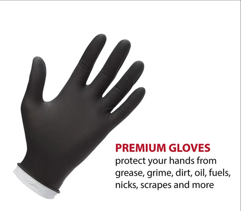 Venom Steel Premium Industrial Black Nitrile Gloves, One Size Fits Most